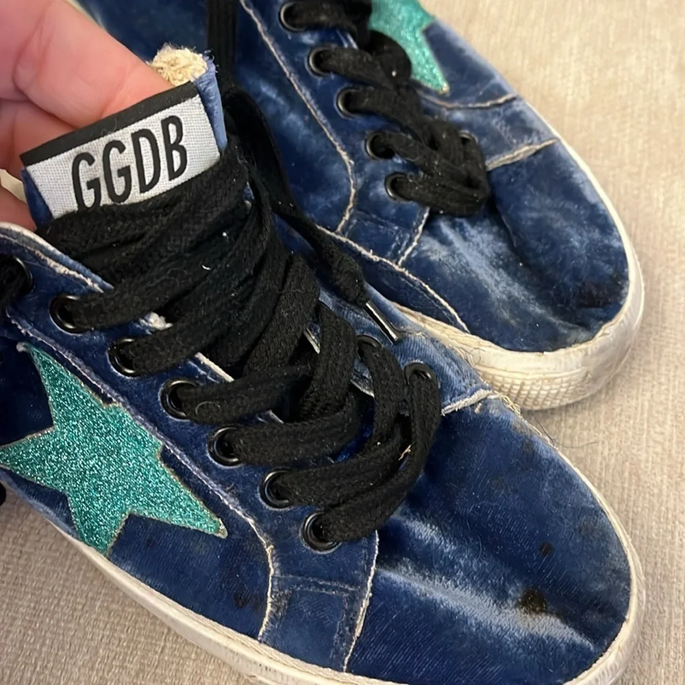 Golden Goose May Sneakers in Blue Velvet size 40 - Picture 3 of 10